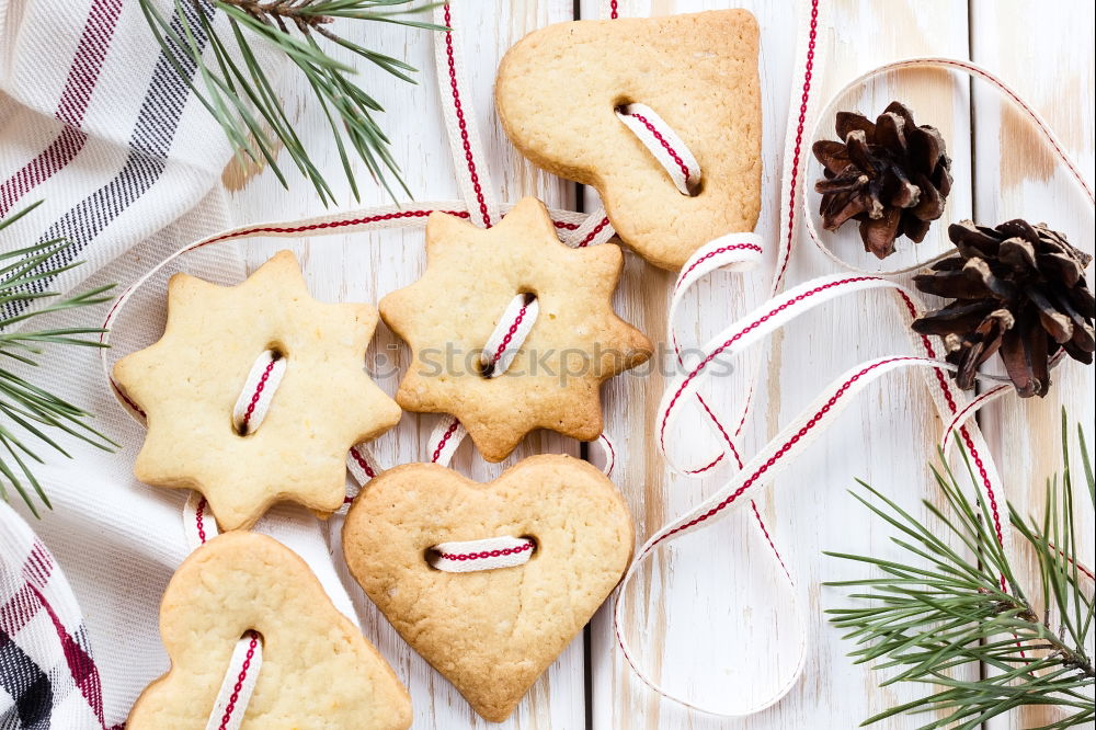 Similar – Image, Stock Photo Woman holding cookies box above christmassy table