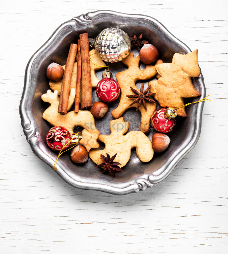 Similar – Image, Stock Photo Woman holding cookies box above christmassy table