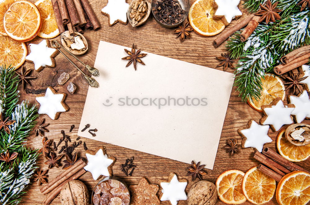 Similar – Notebook on a winterly decorated Christmas table