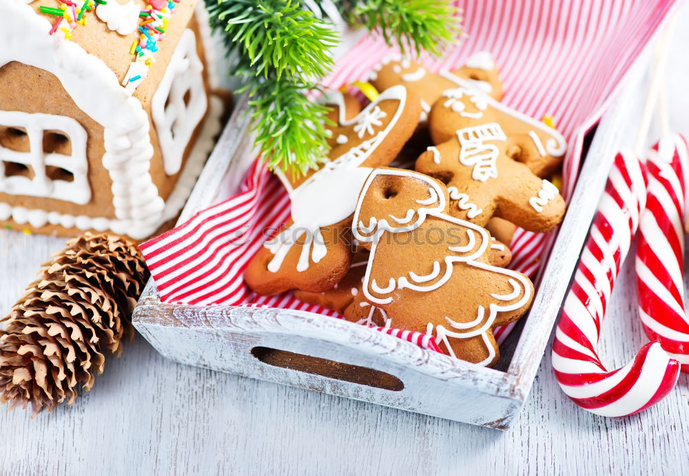 Similar – Image, Stock Photo Christmas cookies in a kid lunch box