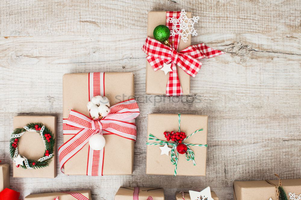 Similar – chaotically decorated Christmas table with notepad