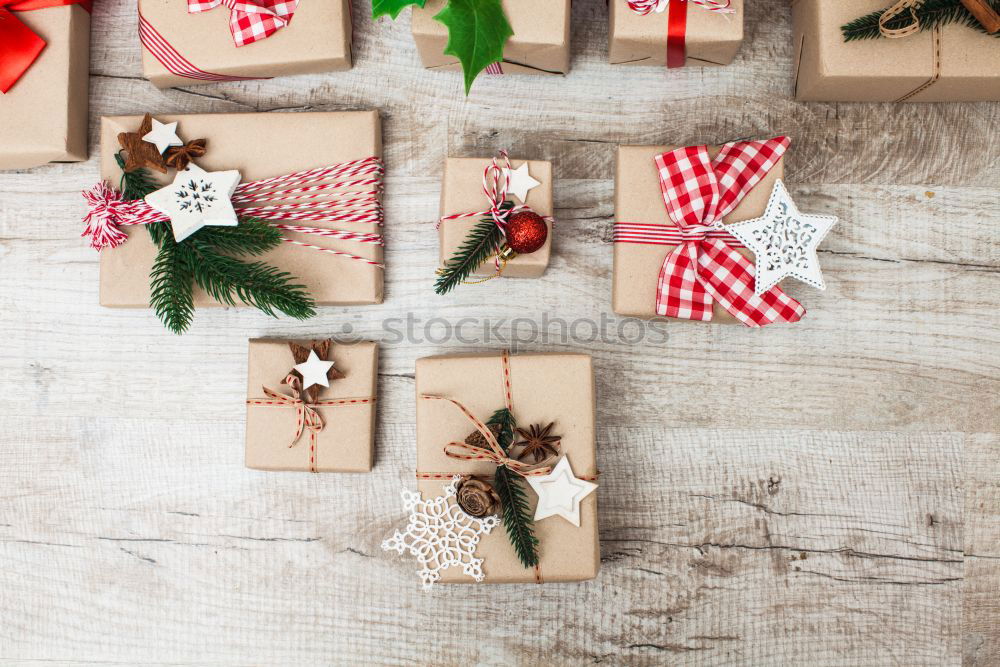 Similar – Wrapping Christmas presents in a crafty way