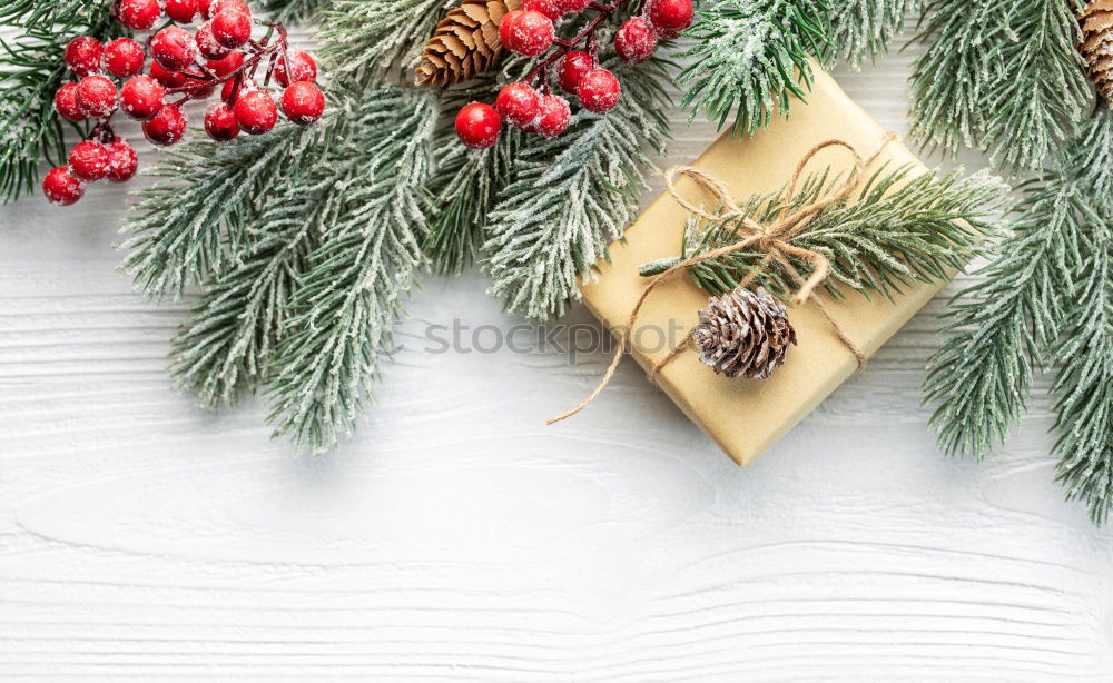 Similar – Woman arms doing christmas decoration in a wood table outdoors