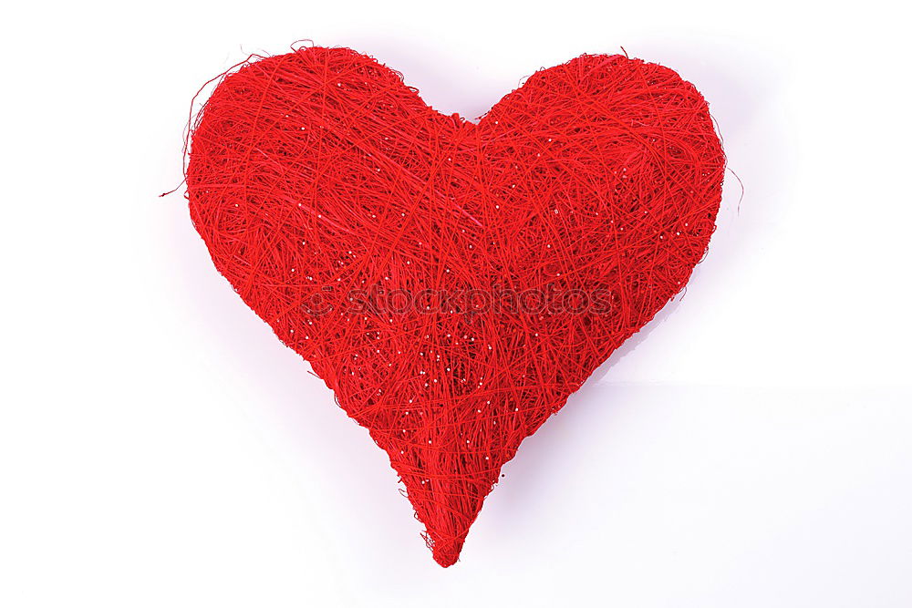 Similar – Image, Stock Photo Red heart shaped wooden sewing buttons on canvas