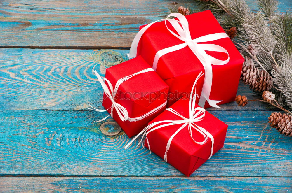 Similar – Image, Stock Photo Red wrapped gift boxes