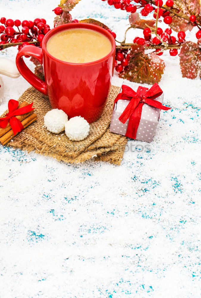 Similar – Image, Stock Photo two mugs of hot cocoa with marshmallows