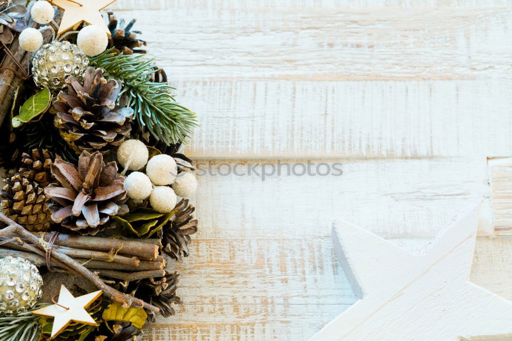 Similar – Woman arms doing christmas decoration in a wood table outdoors