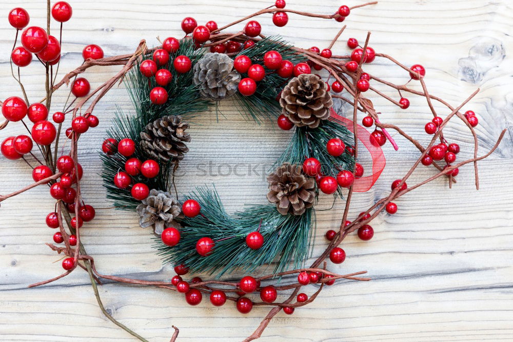 Similar – Image, Stock Photo Christmas decoration in a wood table outdoors