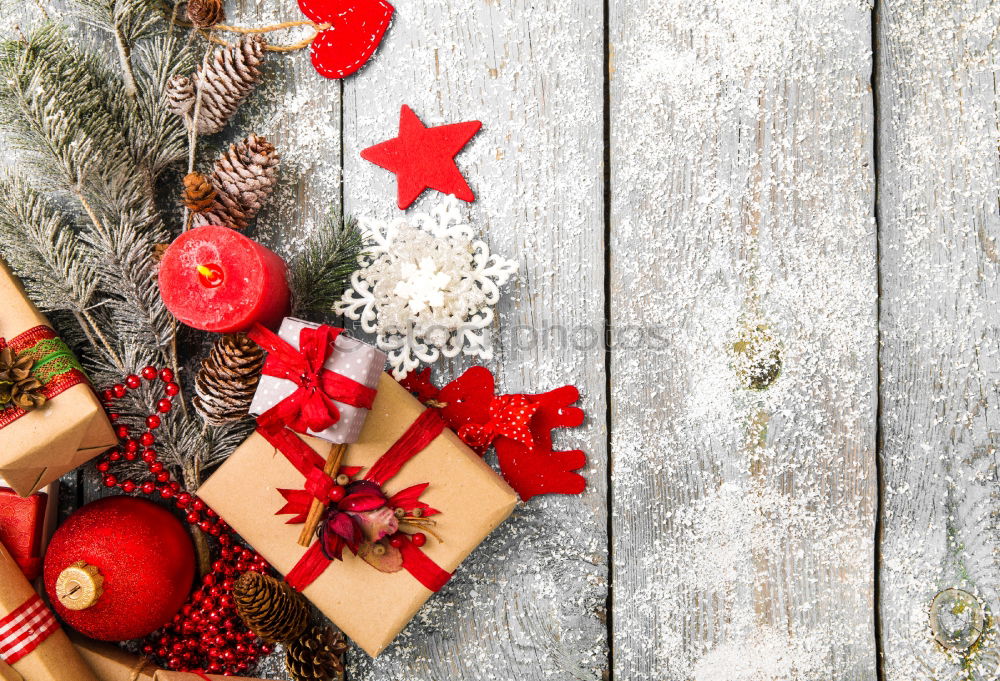 Similar – Image, Stock Photo Some christmas presents in decorative boxes on a dark background