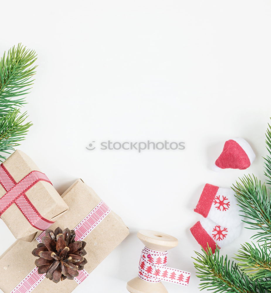 Image, Stock Photo Christmas gifts and natural ornaments