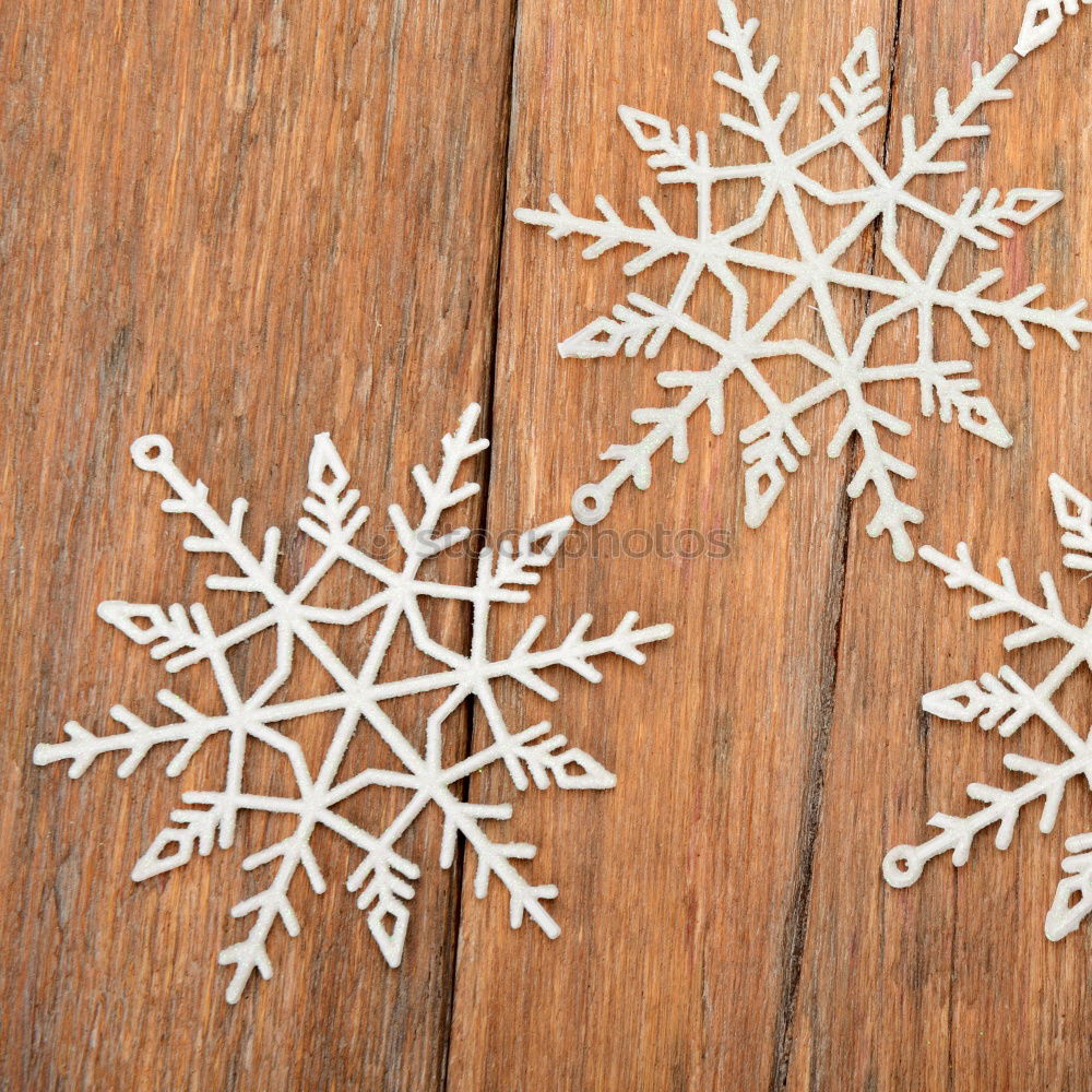 Big wooden snowflake.