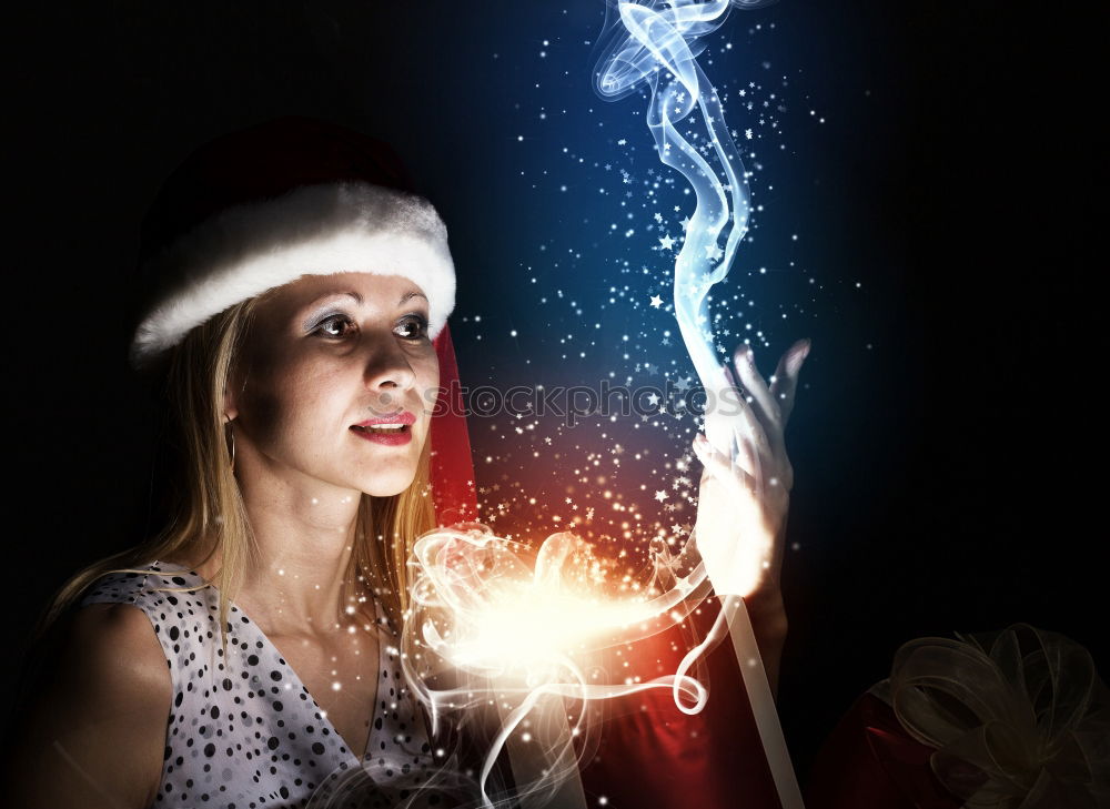 Similar – Portrait of a female shop mannequin with a Christmas Santa hat on her head.