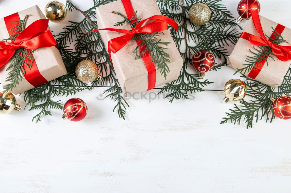 Similar – Image, Stock Photo Christmas presents with paper snowflakes