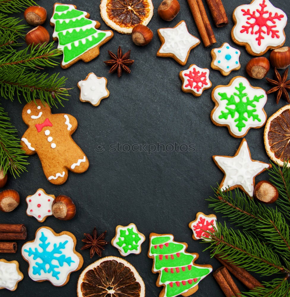 Similar – Mixed christmas cookies. xmas holiday concept.