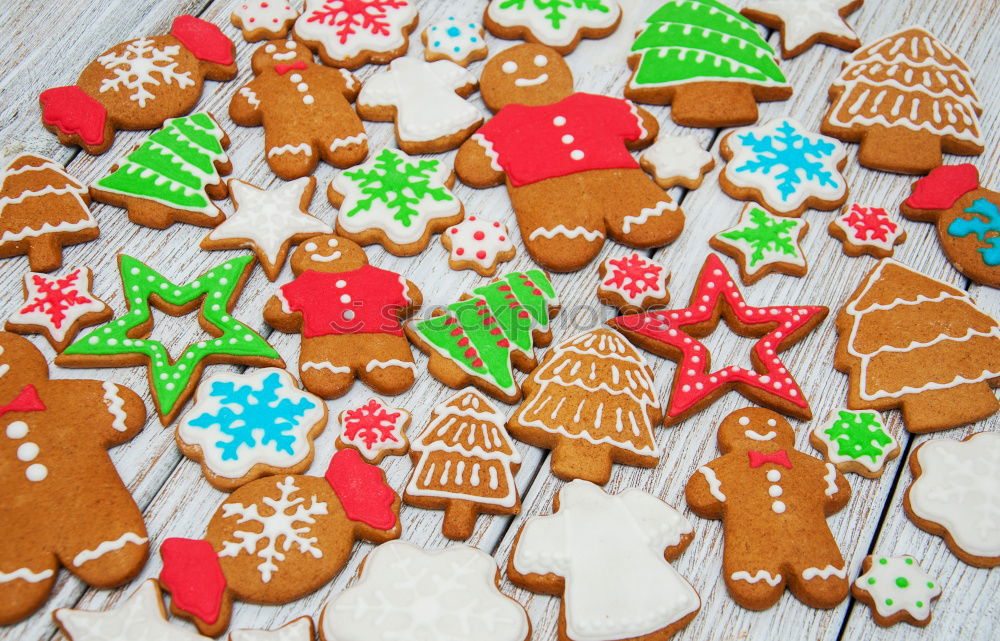 Similar – Christmas cookies on a dish with a wooden table background