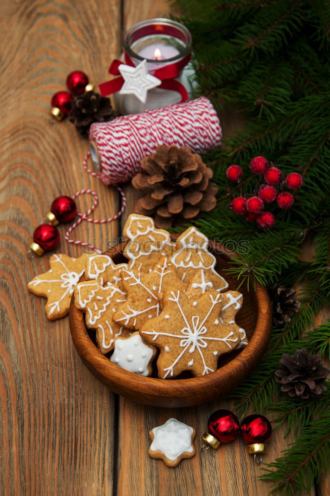 Similar – Gingerbread cookie on Christmas gift