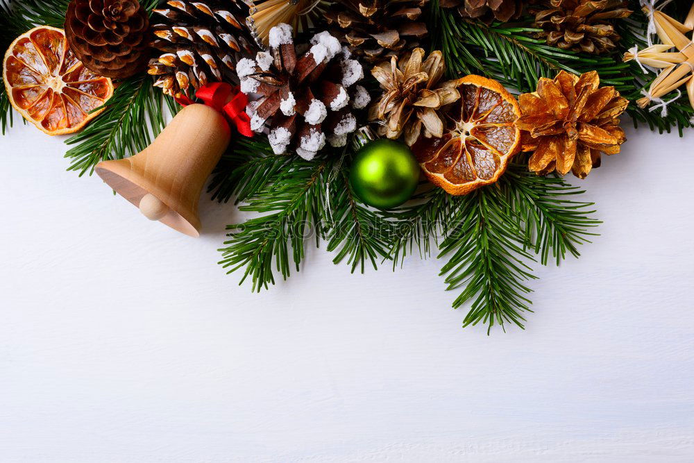 Image, Stock Photo Christmas decoration in a wood table outdoors