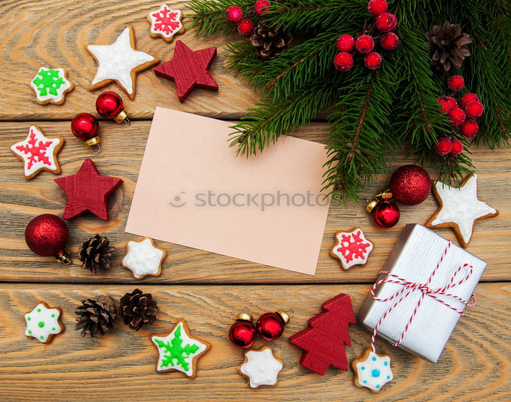 Similar – Notebook on a winterly decorated Christmas table