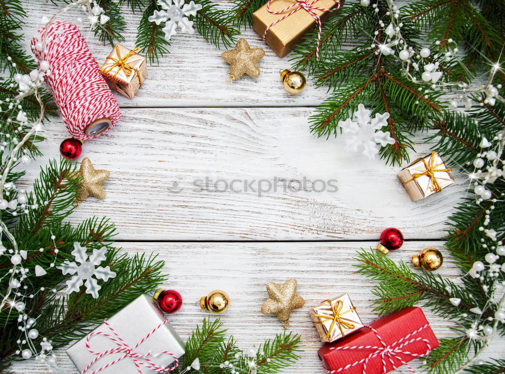 Similar – Image, Stock Photo Some christmas presents in decorative boxes on a dark background