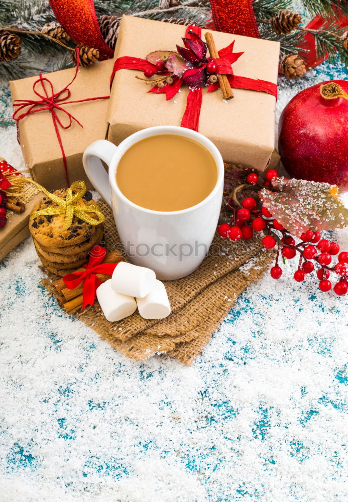 Similar – Image, Stock Photo two mugs of hot cocoa with marshmallows