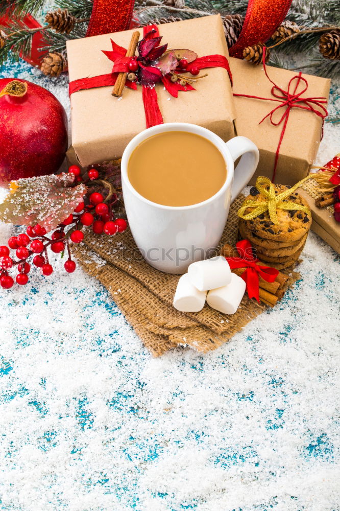 Similar – Image, Stock Photo two mugs of hot cocoa with marshmallows