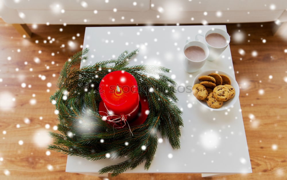 Similar – Notebook on a winterly decorated Christmas table