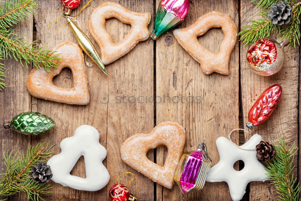 Similar – Image, Stock Photo Merry X-mas Gingerbread Heart Christmas Market