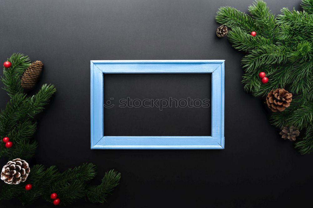 Image, Stock Photo empty picture frame on a gray wooden surface