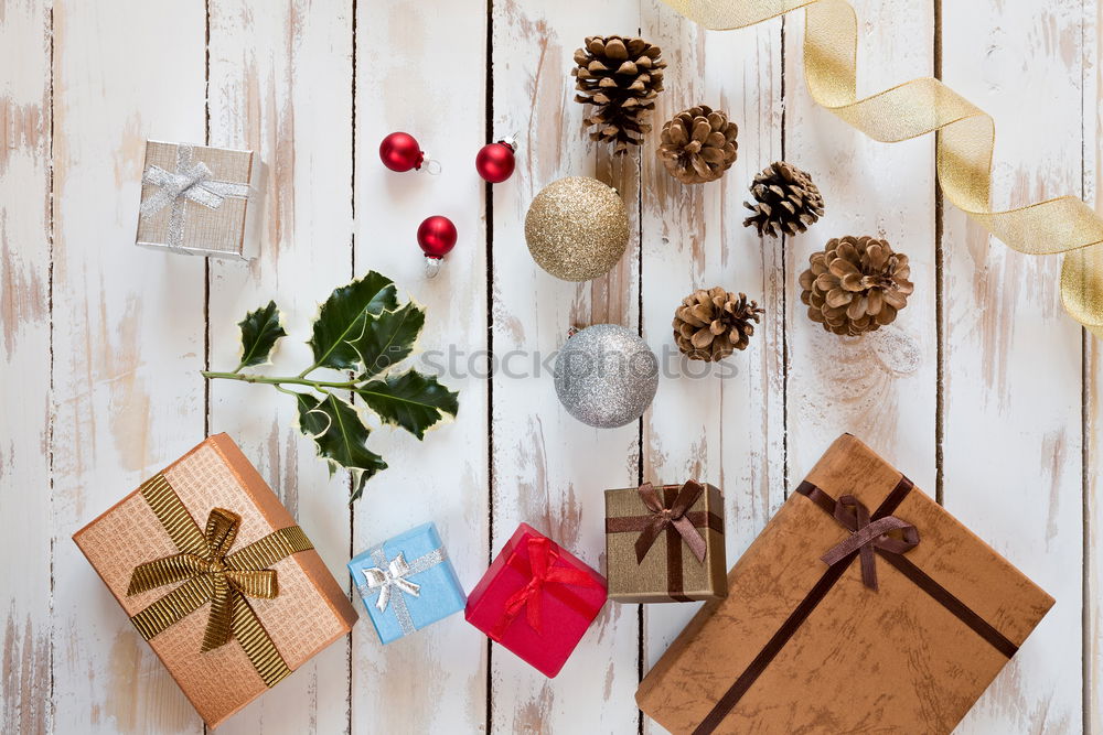 Similar – chaotically decorated Christmas table with notepad