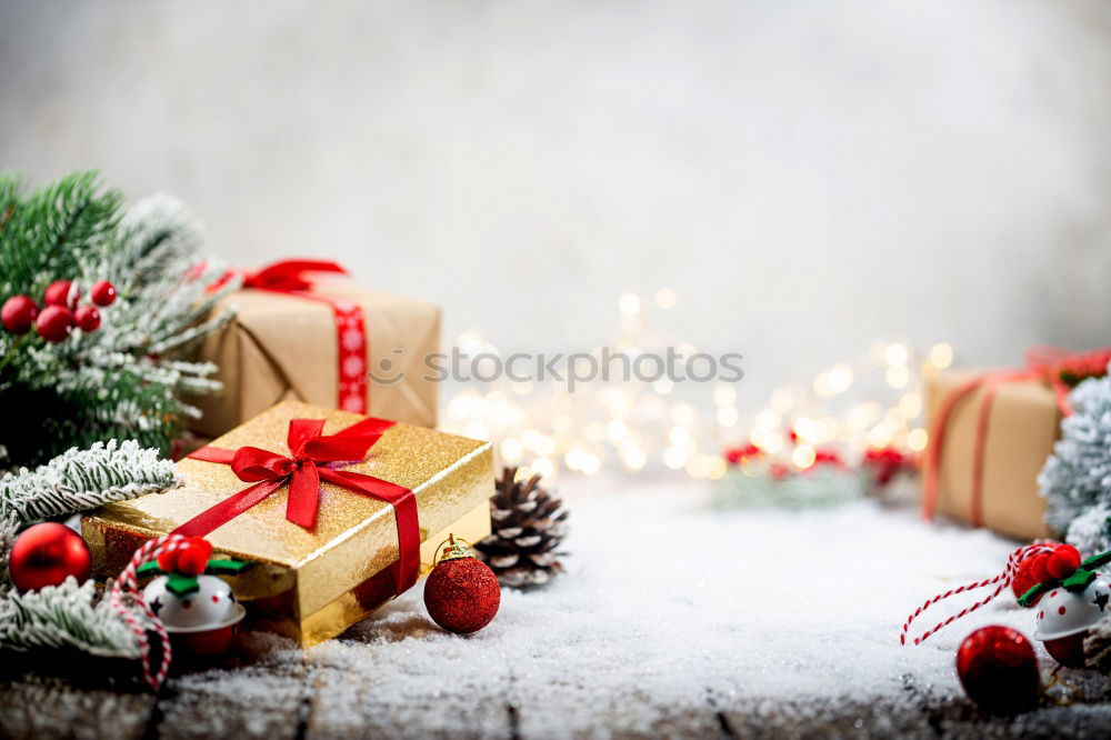 Similar – Image, Stock Photo Christmas presents with paper snowflakes