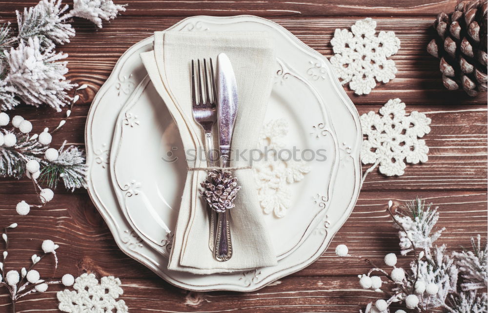 Similar – Christmas and New Year table setting in scandinavian style