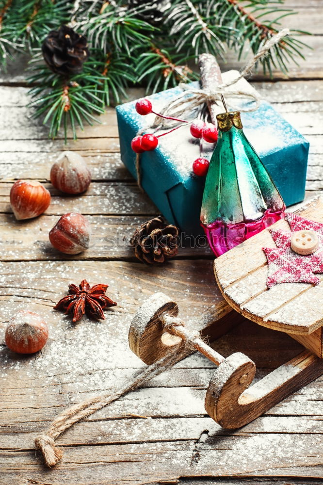 Similar – Image, Stock Photo Child looking down at present under Christmas tree