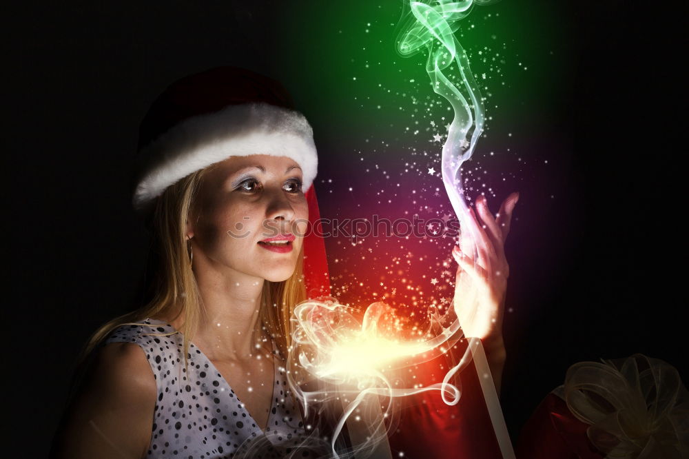 Similar – Portrait of a female shop mannequin with a Christmas Santa hat on her head.