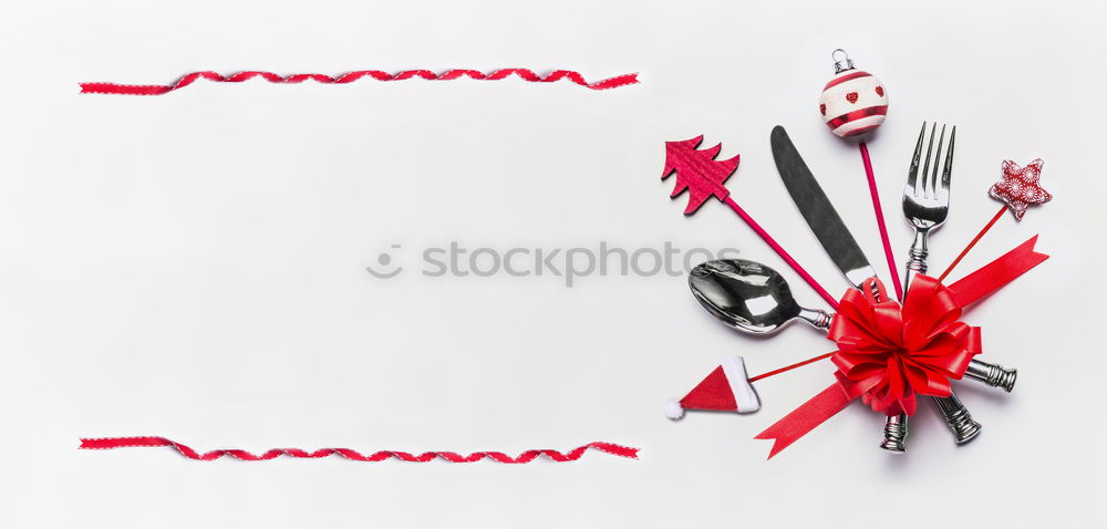 Image, Stock Photo Background with Christmas decoration and tableware