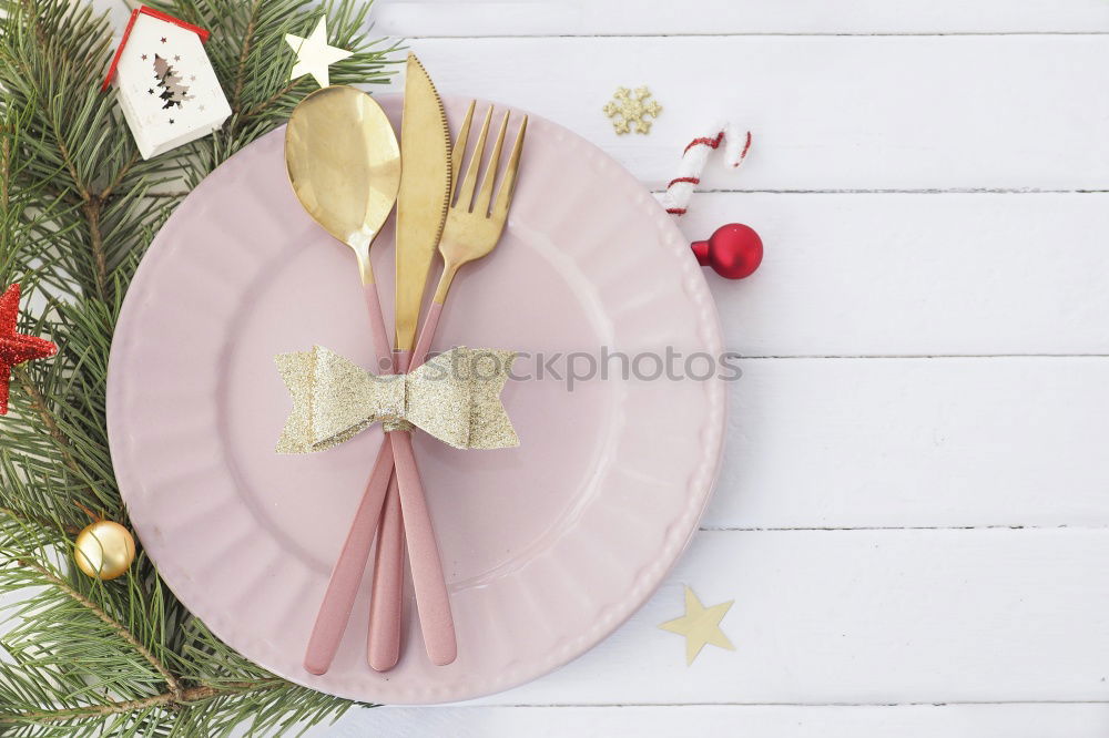 Similar – Image, Stock Photo christmas place setting and aquamarine and gold colors