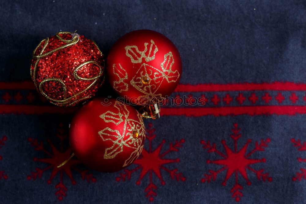 Image, Stock Photo Christmas decorations and red glass balls