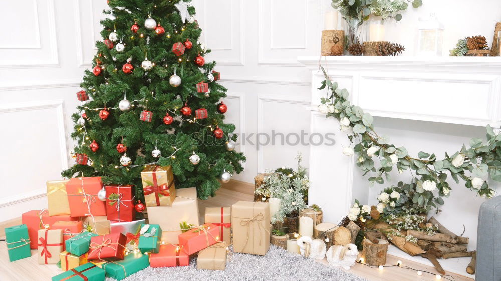 Similar – Christmas tree with decorations in the children’s room