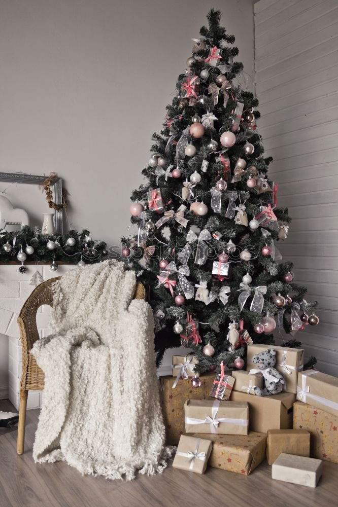 Similar – Christmas tree with decorations in the children’s room