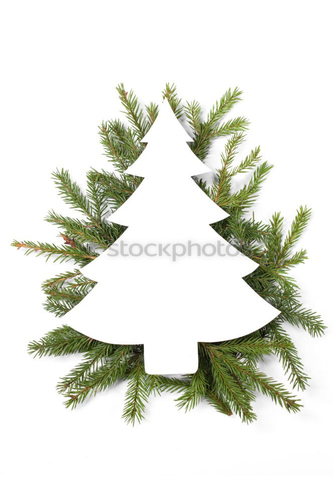 Similar – Christmas tree from cedar branches with gold star