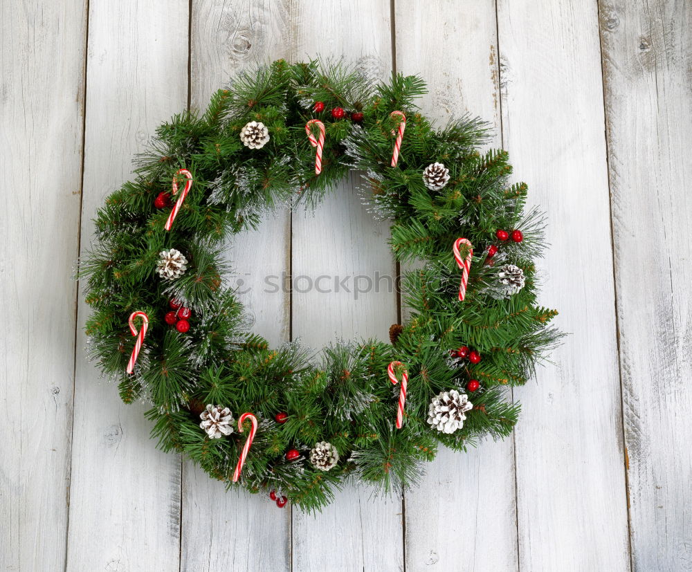 Similar – Image, Stock Photo Fir twigs, Christmas wreaths and jingle bells.