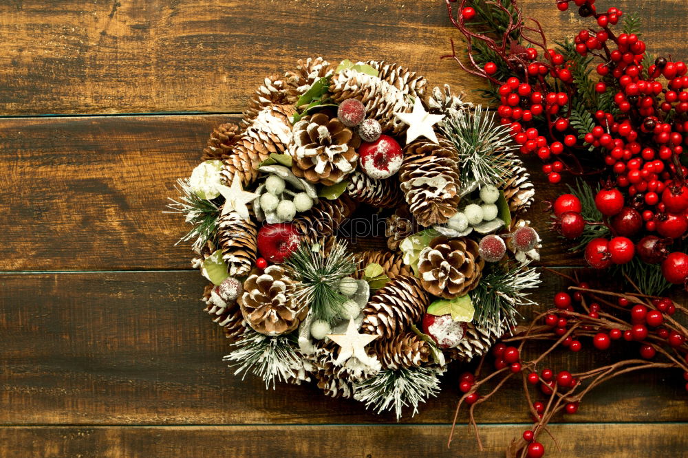 Similar – Image, Stock Photo Christmas wreath formed by natural elements