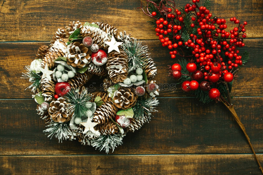 Image, Stock Photo Christmas wreath formed by natural elements