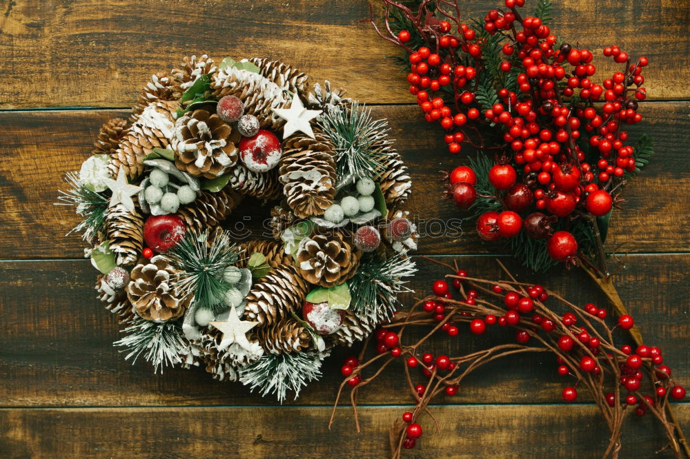 Similar – Image, Stock Photo Christmas wreath formed by natural elements