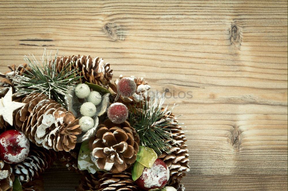 Image, Stock Photo Christmas decoration with lights and pine twigs