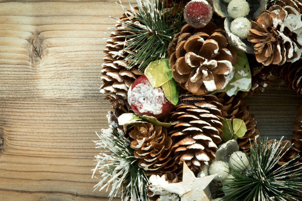 Similar – Image, Stock Photo Christmas decoration in a wood table outdoors