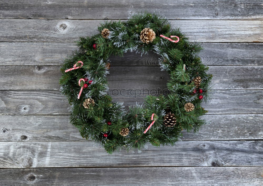 Similar – Image, Stock Photo Christmas decoration in a wood table outdoors