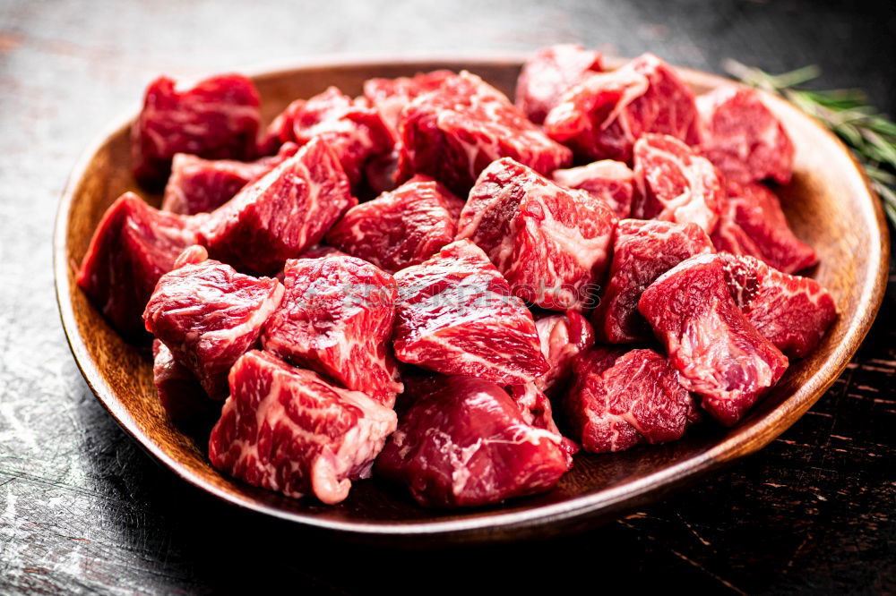 Similar – Image, Stock Photo Meat cubes for goulash