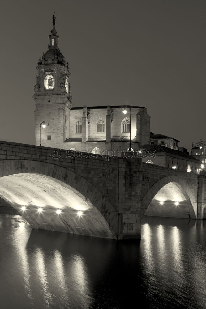 Similar – Image, Stock Photo Angel castle with bridge at night