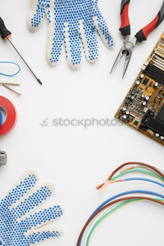 Similar – Blue sewing lesson with needle, buttons, thread, thimble, sewing silk, thread, crochet hook and a needle cushion