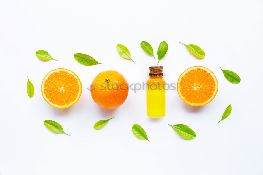 Similar – Image, Stock Photo Flacshe with yellow summer drink , fruit and fruit